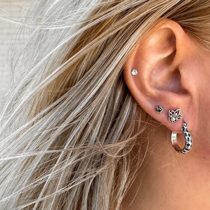 Boho oorknopjes Rose - 925 zilver