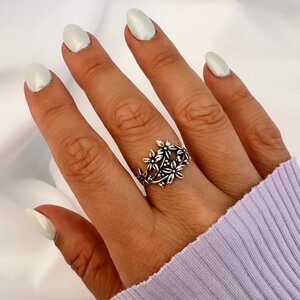 Boho ring Petal - 925 zilver