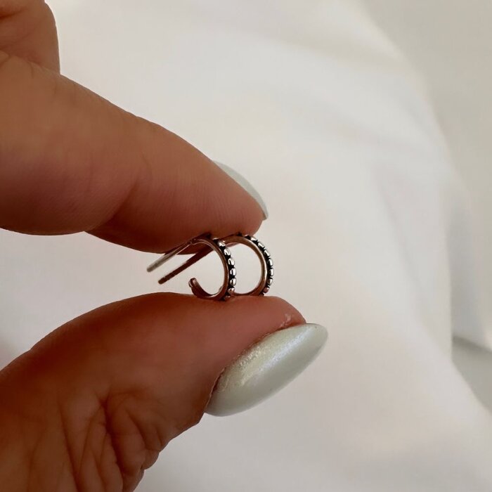 Boho oorringen Indigo - 925 zilver