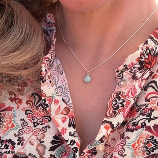 Amazoniet ketting - 925 zilver