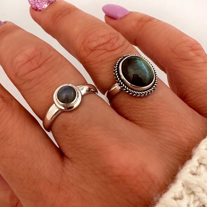 Labradoriet ring Luneria - 925 zilver