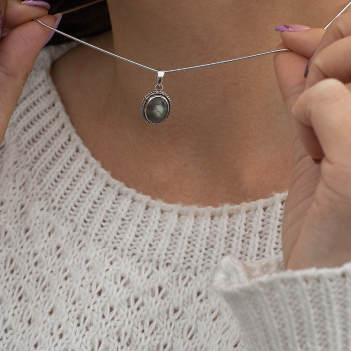 Labradoriet ketting Ondine - 925 zilver