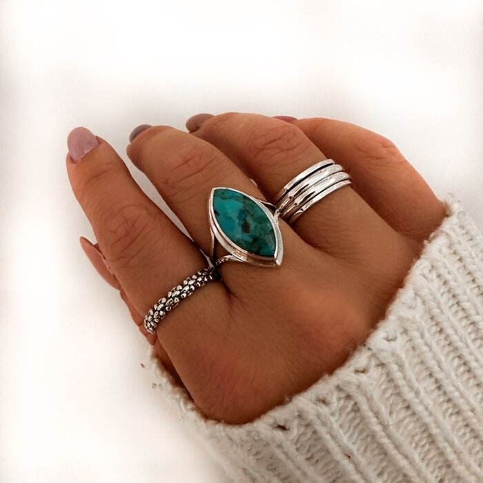 Turquoise ring Zia - 925 zilver