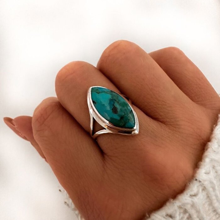 Turquoise ring Zia - 925 zilver