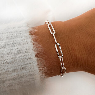 Armbandje Hammered Chained - 925 zilver