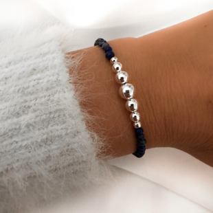 Blue Lapiz armband Rosa - 925 zilver