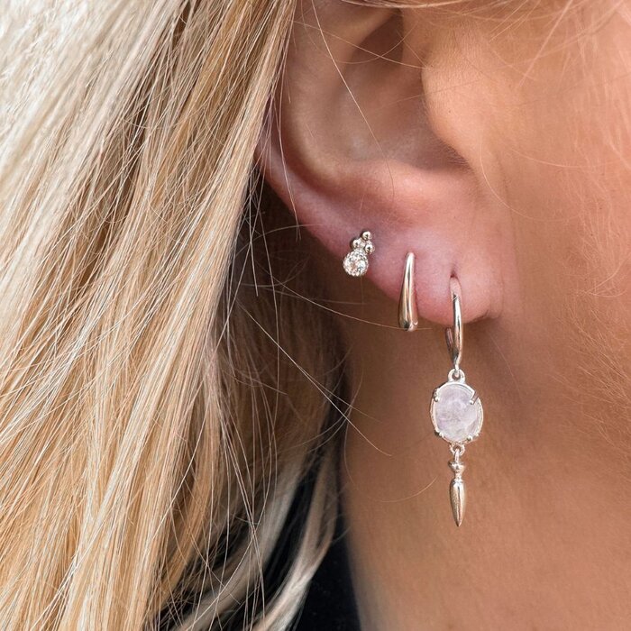 Oorbellen Moonstone Edge - 925 zilver
