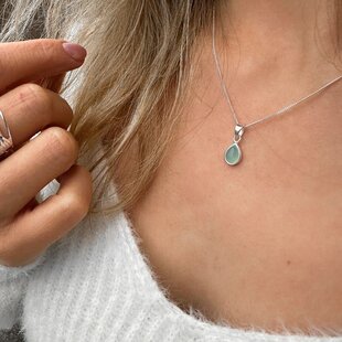 Ketting Aquamarijn - 925 zilver