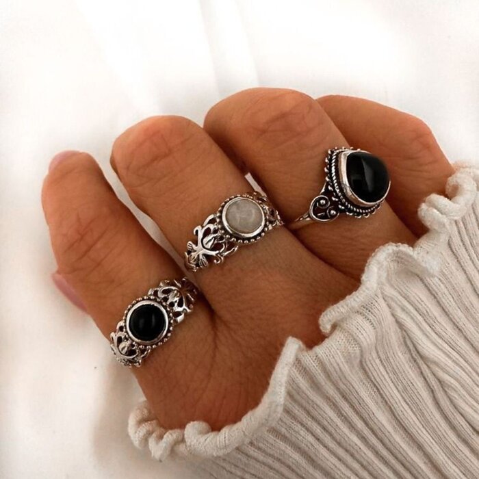 Spirx ring Onyx - 925 zilver