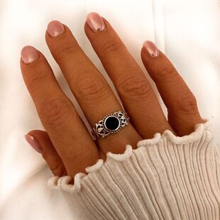 Spirx ring Onyx - 925 zilver