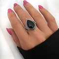 Onyx Drop ring - 925 zilver