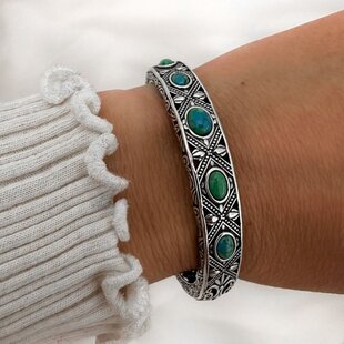 Boho armband Turquoise - 925 zilver