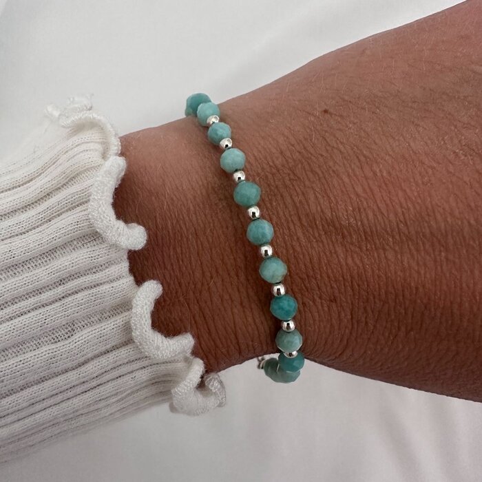 Armband Aura Amazoniet - 925 zilver
