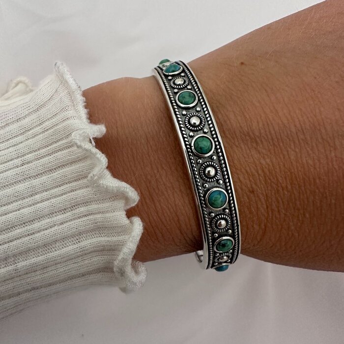 Bangle Iza Turquoise - 925 zilver