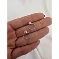 Huggie oorbellen Moonstone - 925 zilver