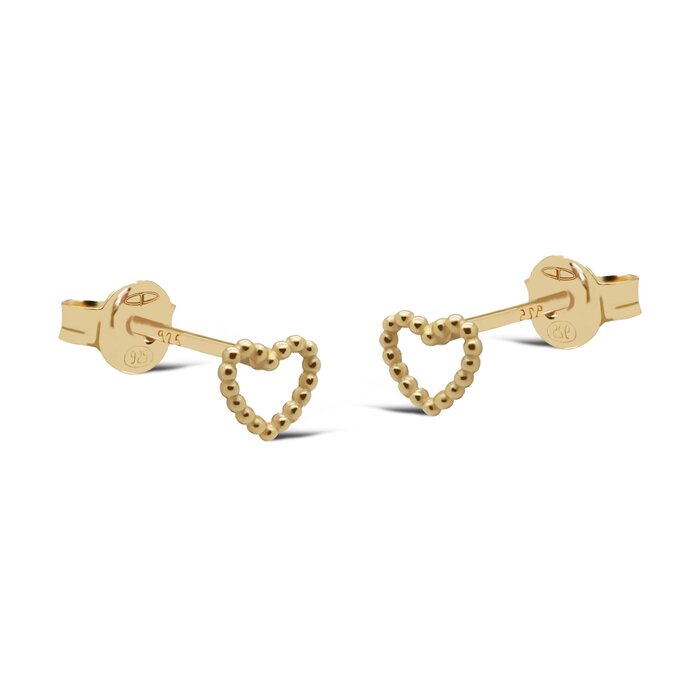 Open Heart Oorknopjes - goldplated