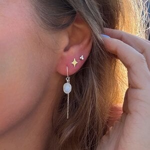 Oval Threader Moonstone - 925 zilver