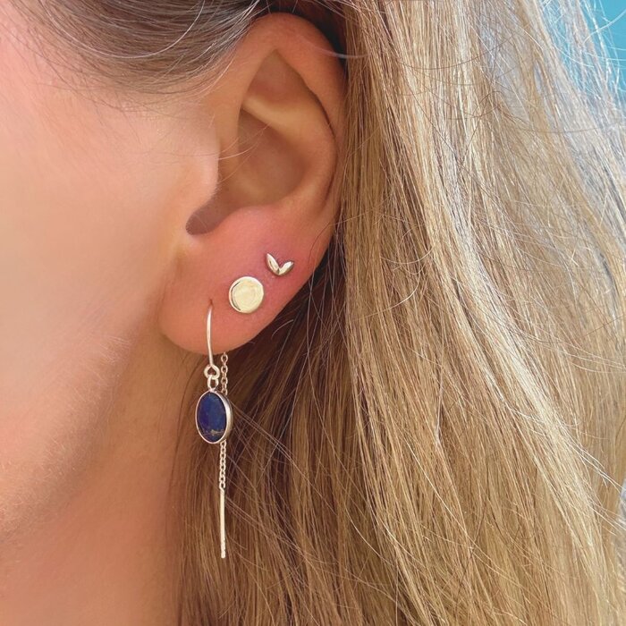 Tiny Leaf oorknopjes - 925 zilver