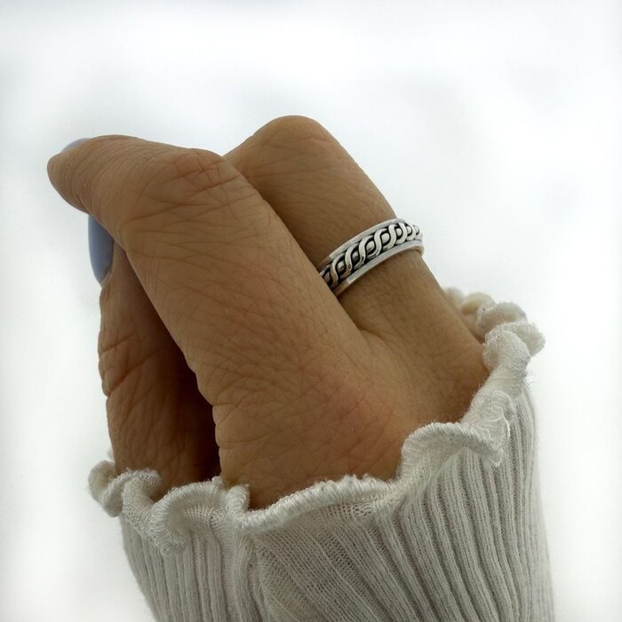 Boho spin ring Weave - 925 zilver