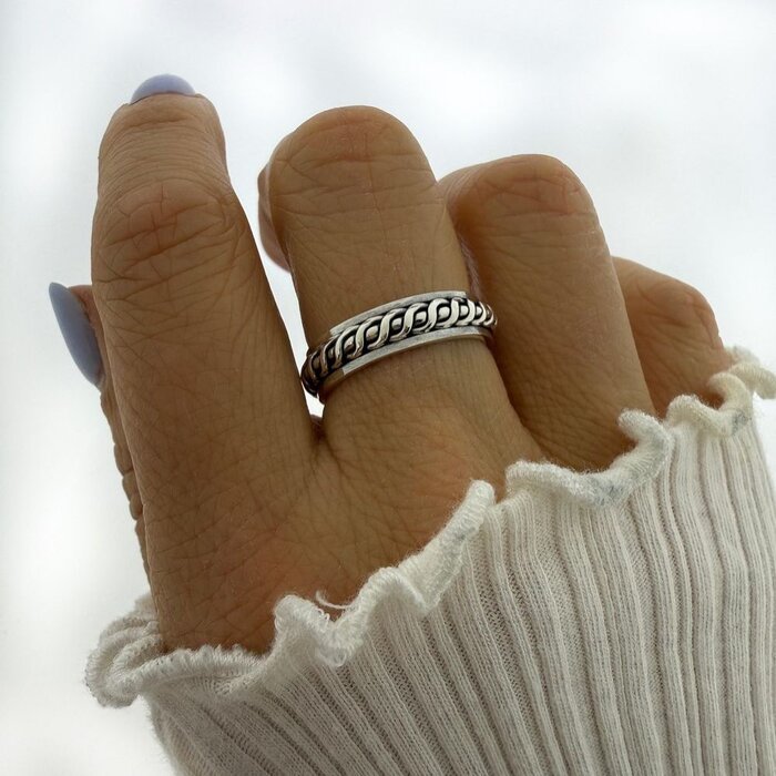 Boho spin ring Weave - 925 zilver