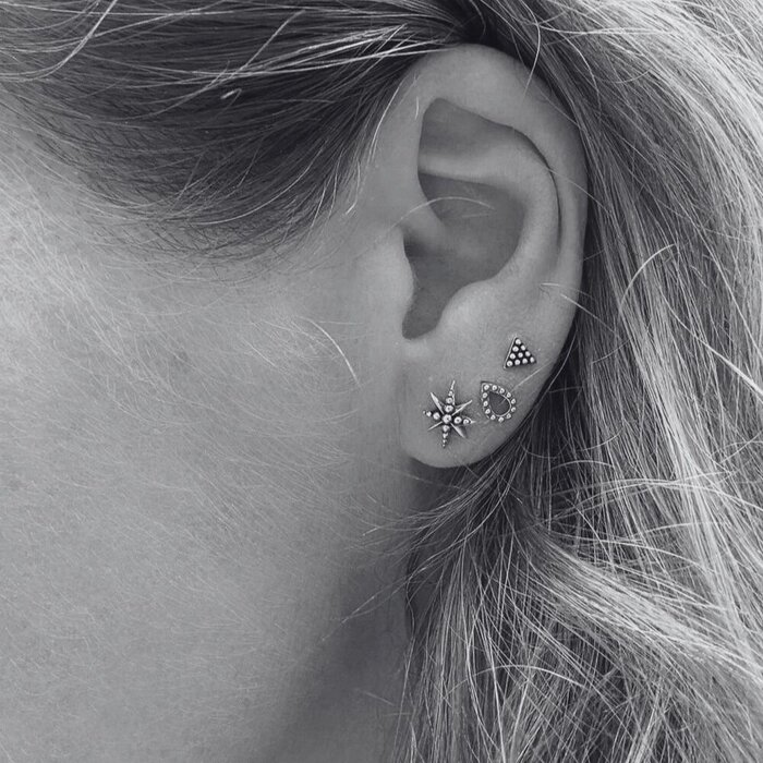 Bali oorknopjes Star - 925 zilver