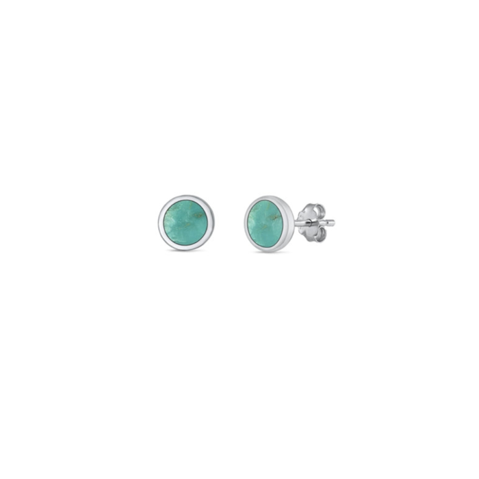Mini oorknopjes Turquoise - 925 zilver