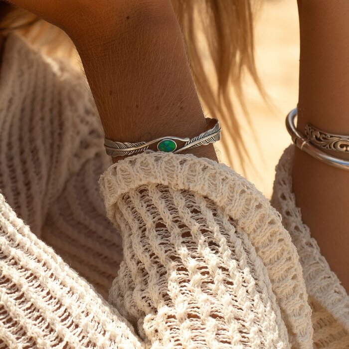 Armband Feather Turquoise - 925 zilver