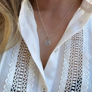Ketting Flower Moonstone - 925 zilver