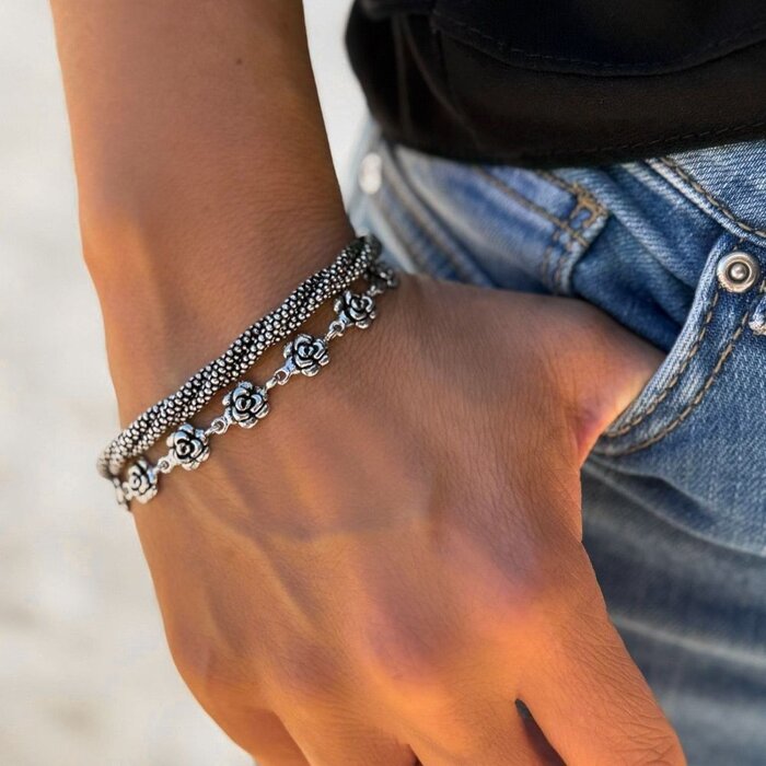 Boho Blossom armband - 925 zilver