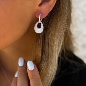 Noa Pearl oorbellen - 925 zilver