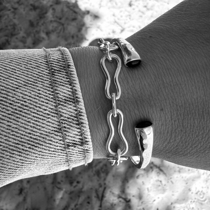 Onyx Bangle - 925 zilver