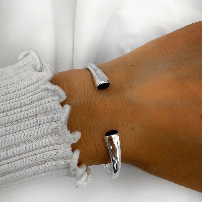 Onyx Bangle - 925 zilver