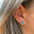 Oorknopjes Turquoise Glow - 925 zilver