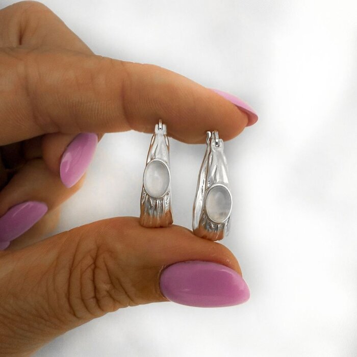 Oorbellen Vibe White - 925 zilver