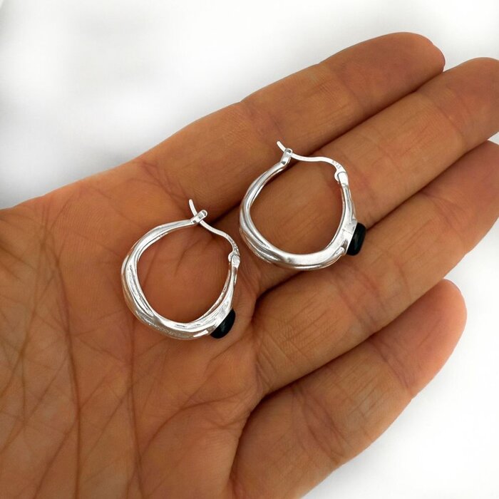 Oorbellen Vibe Black - 925 zilver