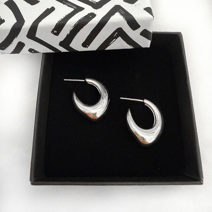 Wave hoops - 925 zilver