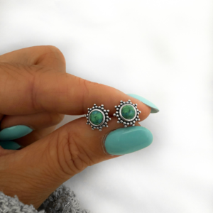 Oorknopjes Sun Turquoise - 925 zilver