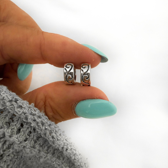 Boho Huggie Swirl - 925 zilver