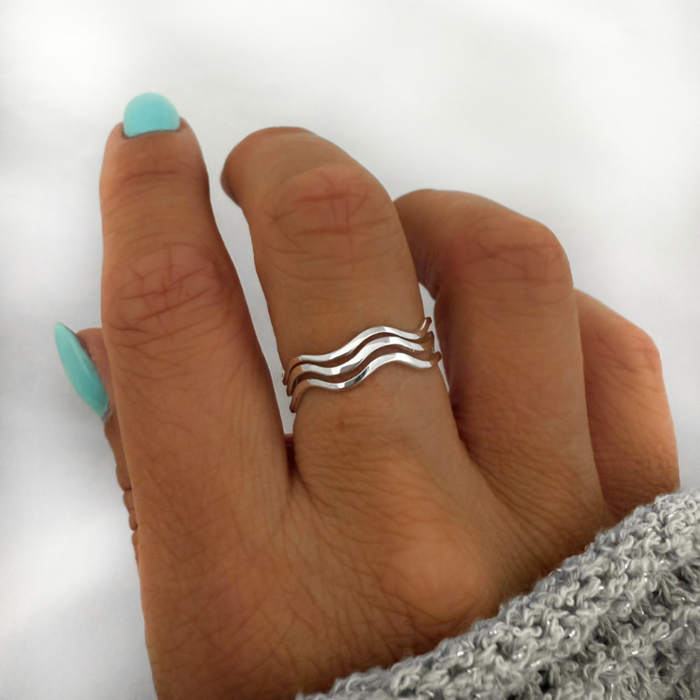 Ring Triple Wave - 925 zilver