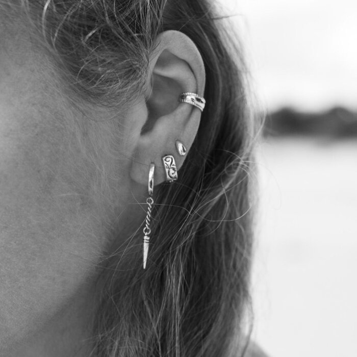 Boho Huggie Swirl - 925 zilver