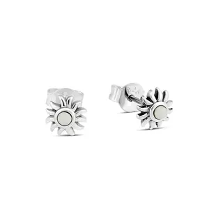 Solecito Opal oorknopjes - 925 zilver