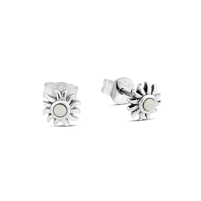 Solecito Opal oorknopjes - 925 zilver
