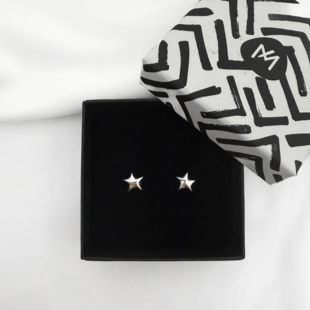Edge Star oorknopjes - 925 zilver