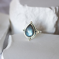 Labradorite Tear ring - 925 zilver