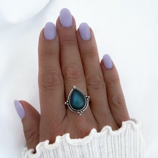 Labradorite Tear ring - 925 zilver