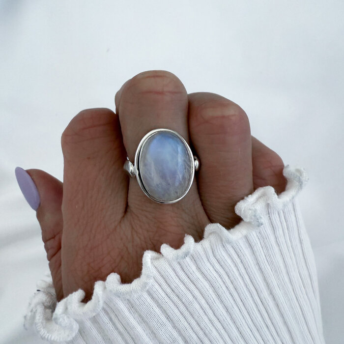 Moonlight Feather ring - 925 zilver