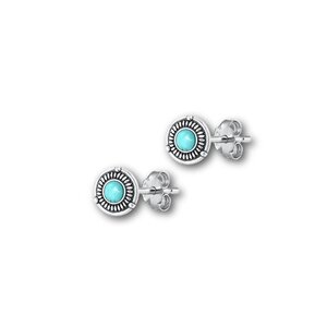 Oorknopjes Turquoise Glow - 925 zilver