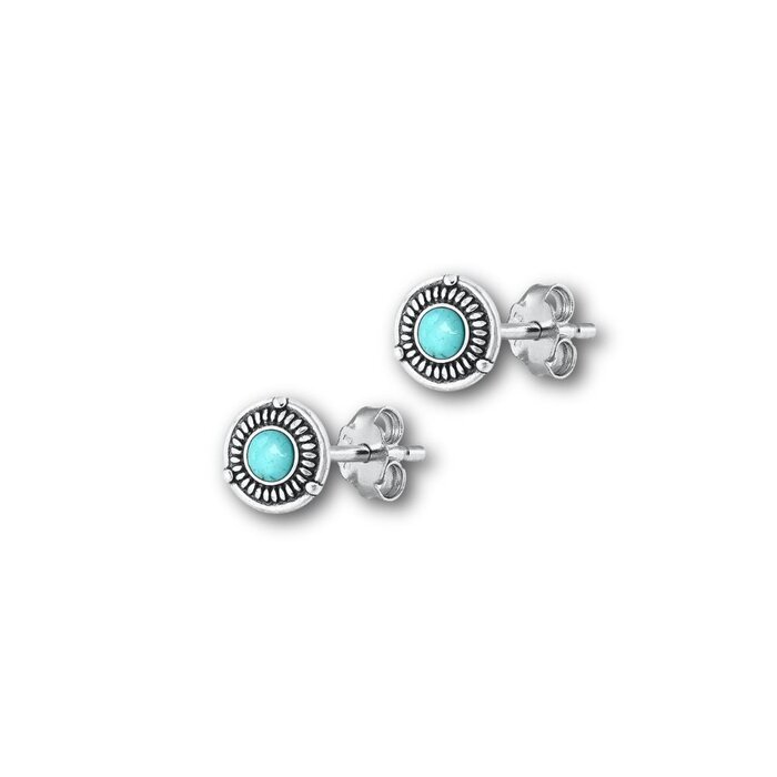Oorknopjes Turquoise Glow - 925 zilver