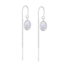 Oval Threader Moonstone - 925 zilver