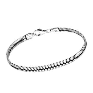 Boho Flat Snake armband - 925 zilver